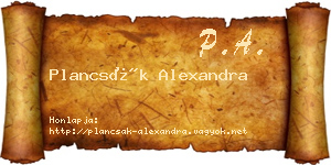 Plancsák Alexandra névjegykártya